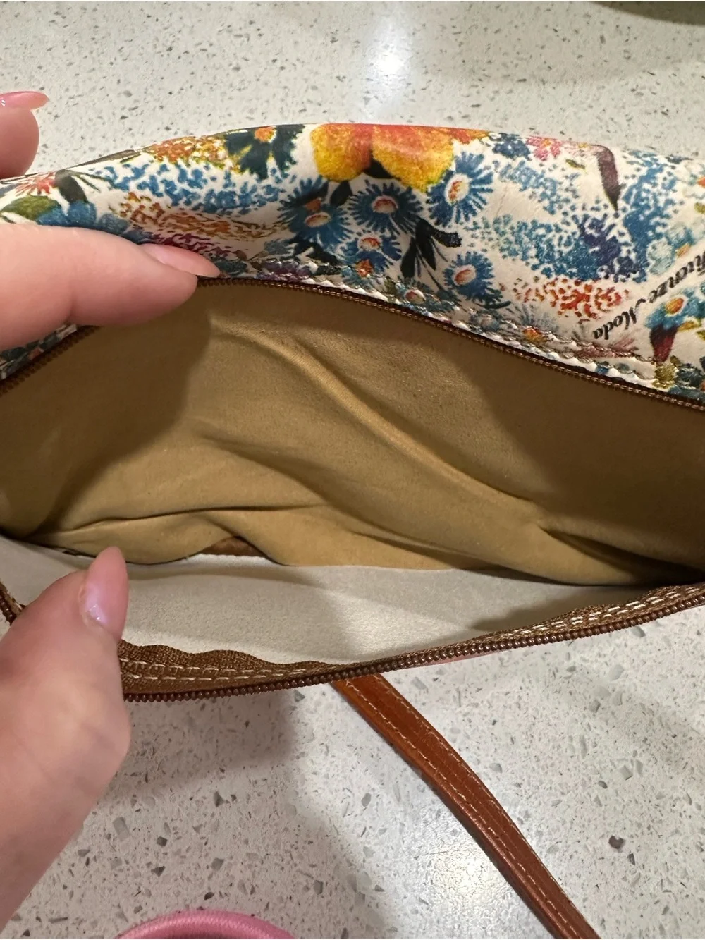 Firenze Moda Genuine Italian Leather Floral Convertible Clutch Crossbody Bag